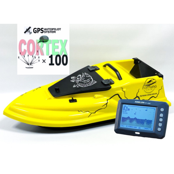 GPS Cortex 6+1 Ехолот Toslon TF300 Прикормочний кораблик Фурія Шторм