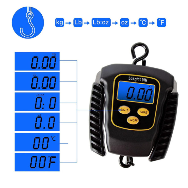 Електронні рибальські ваги з розсувними ручками World4Carp T-Line Sliding Digital Scales, 50 кг