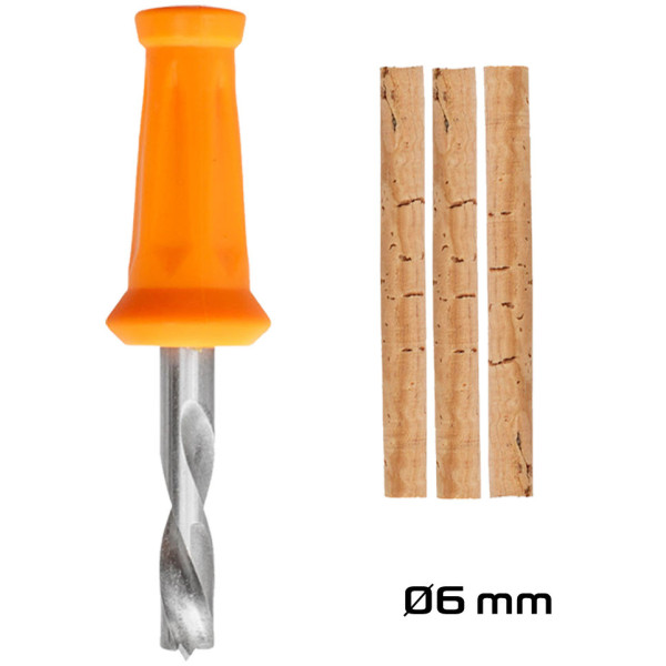 Набір коркових паличок 3 шт. зі свердлом W4C BAIT DRILL SET Ø 6 мм