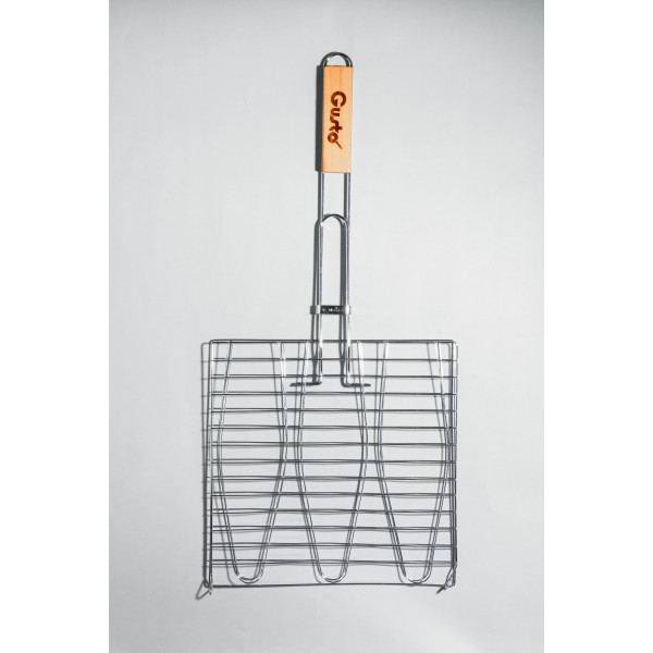 Решітка-гриль для риби Time2Grill GUSTO GT-7101, 61x28 см, з дерев’яною ручкою, антипригарне покриття, міцна конструкція