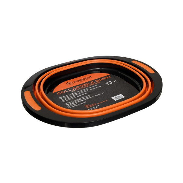 Силиконовое складное ведро Forrest Collapsible Basin 12 л, удобное, прочное, для рыбалки, дачи, туризма и тран