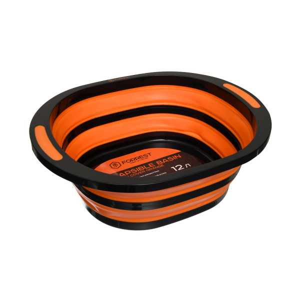 Силиконовое складное ведро Forrest Collapsible Basin 12 л, удобное, прочное, для рыбалки, дачи, туризма и тран