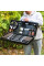 Набір шампурів "СОТНИК" у дерев’яному кейсі на ніжках, 6 шампурів із харчової сталі, подарунковий комплект для барбекю та пікніка