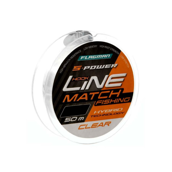 Жилка Flagman S-Power Hook Line New Clear 50м 0.14мм,монофильная леска