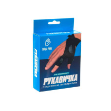Перчатка Flagman с подсветкой для рыбалки, правая рука, черная, универсальная, светодиодная, ночная рыбалка, б