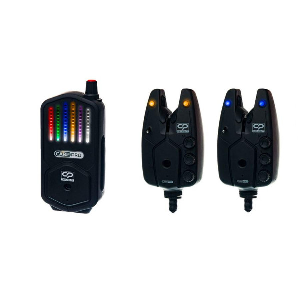 Набір електронних сигналізаторів покльовки Carp Pro Delight 2+1 з ресивером, Snag Ears, нічним режимом, в кейсі