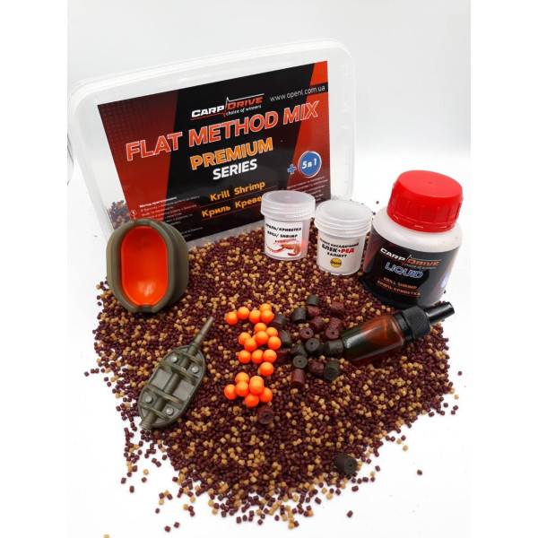 Методний пелетс, флет-молект-фікс Кріль-Креветка (Krill-Shrimp) Premium series Carp Drive 7 в 1