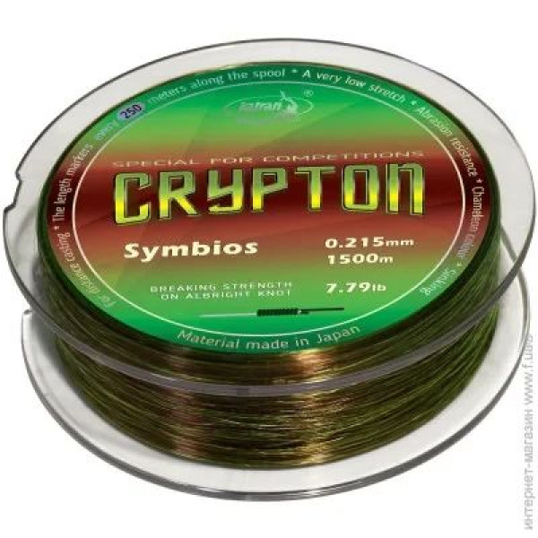 Волосінь Katran Crypton Symbios 1000 м, діаметр 0.286 мм, міцність 5.8 кг (неон/коричнева), бренд Katran