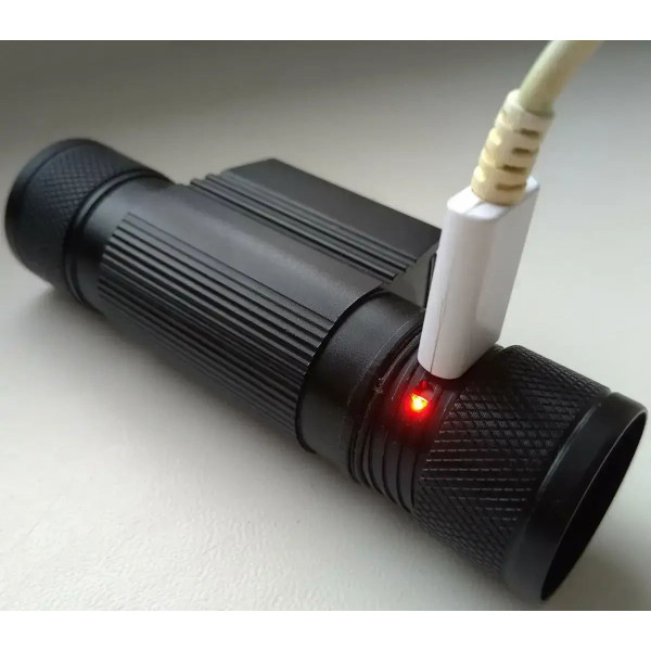 Налобный фонарь Katran W/B460 PRO с синим LED, аккумулятором 18650, зарядкой USB Type-C, памятью режимов