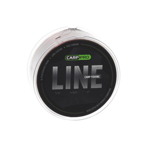 Жилка Carp Pro Carp Fishing Line Green, тонуча карпова жилка, 300 м, діаметр 0.286 мм, міцна, для точних закидів