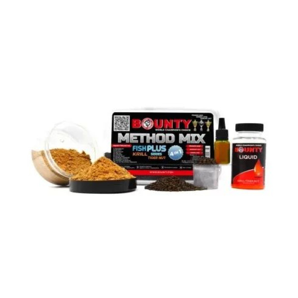 Бойлы BOUNTY Method Mix 4in1 — кальмар + тигровый орех = трофейный улов