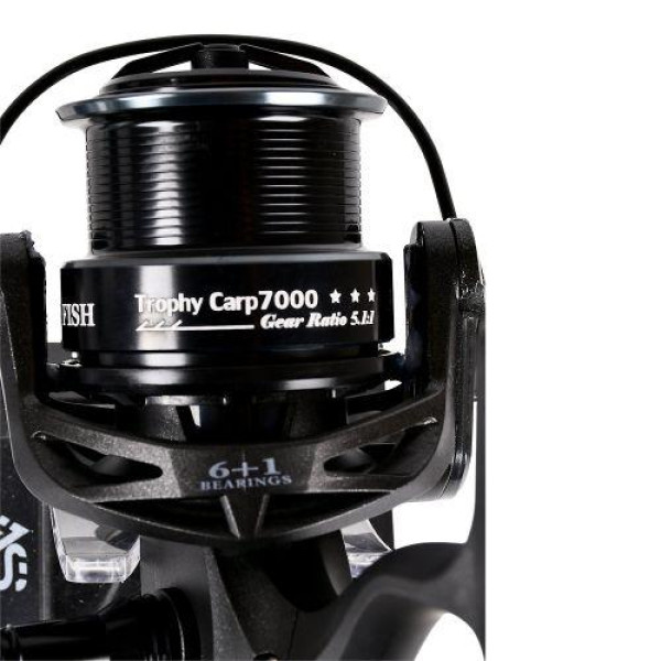 Котушка карпова з бейтранером "Trophy carp" 7000 6+1bb 5.1:1 2 шпулi метал./графiт