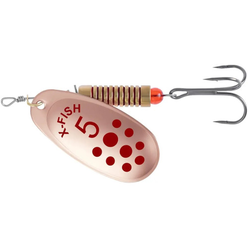 Блесна X-Fish Spike №5 14.5g Copper RD медная красная вращающаяся приманка для спиннинга и хищной рыбы