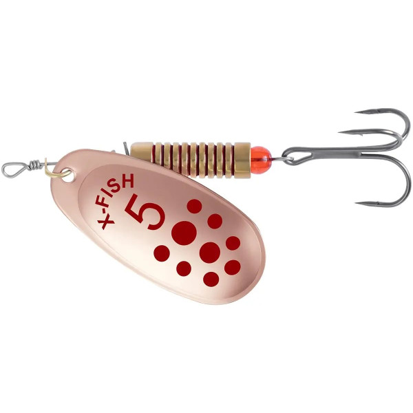 Блесна X-Fish Spike №5 14.5g Copper RD мідна червона обертаюча приманка для спінінга і хижої риби