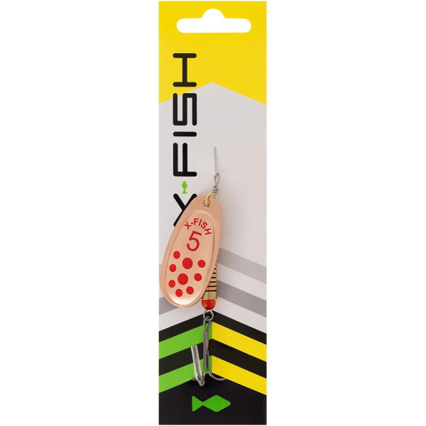 Блесна X-Fish Spike №5 14.5g Copper RD мідна червона обертаюча приманка для спінінга і хижої риби