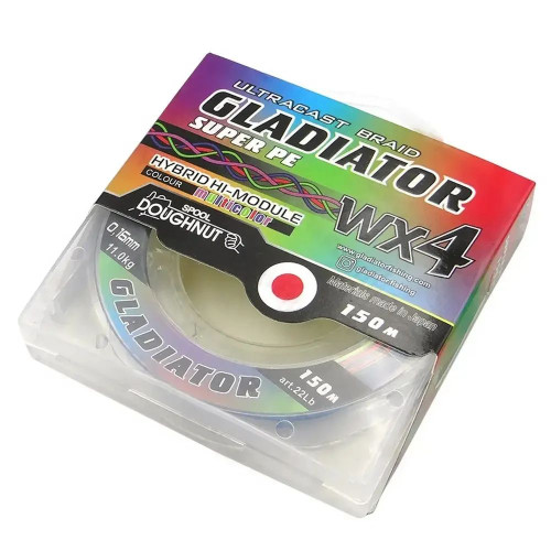 Шнур риболовний GLADIATOR multicolor 0.12mm 8.13kg 150m Rumpol