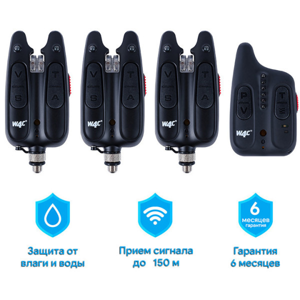 Набір сигналізаторів клювання World4Carp WC310 3+1 (без кейса)
