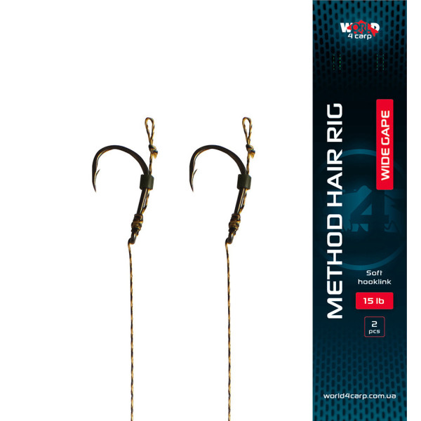 Готовий повідець W4C з волоссям METHOD hair rig, гачок WIDE GAPE No 6