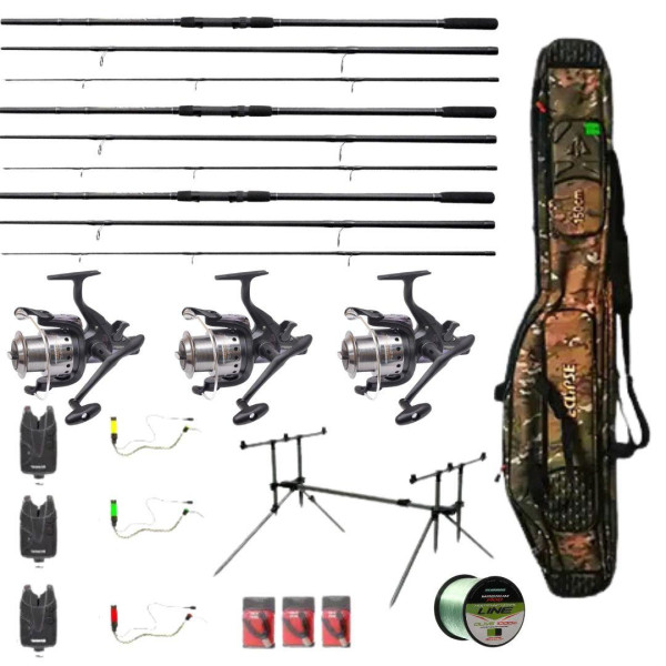 Карповый набор: Flagman Magnum Black Carp на 3 удилища с катушками + подарок 3.9