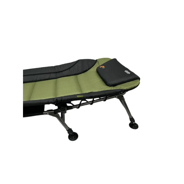 Раскладушка карповая Novator R-5 Comfort 188 см Серый | Металлический каркас, Oxford 1200, Поролон 4 см, Регулируемые ножки