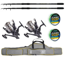 Карповый набор Flagman Magnum Black Carp на 2 удилища 3.3 м + катушки + чехол + леска