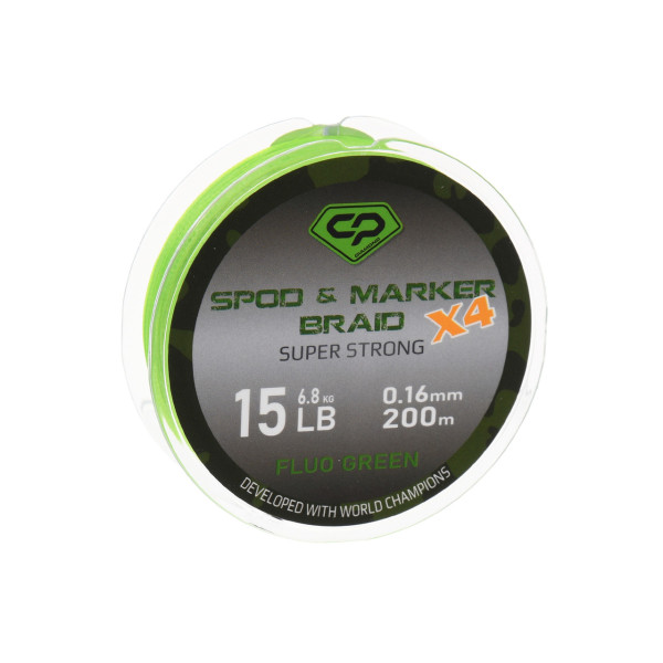 Плетений шнур Carp Pro Diamond Spood & Marker Braid PE X4 0,16 мм флуоресцентно-зелений 200 м 15 lb