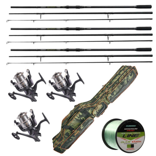 КАРПОВЫЙ НАБОР FLAGMAN MAGNUM BLACK CARP 3.3 М 3LB С КАТУШКАМИ 6000, КАРКАСНЫМ ЧЕХЛОМ 1.35 М И ЛЕСКОЙ 0.30 ММ 1000 М