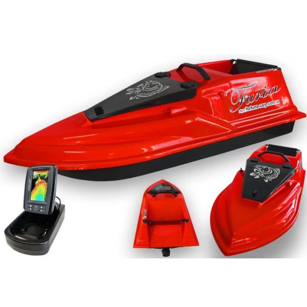 GPS (MaxiCortex) Ехолот Toslon TF520 Кораблик для риболовлі Фурія Шторм Жовтий Червоний