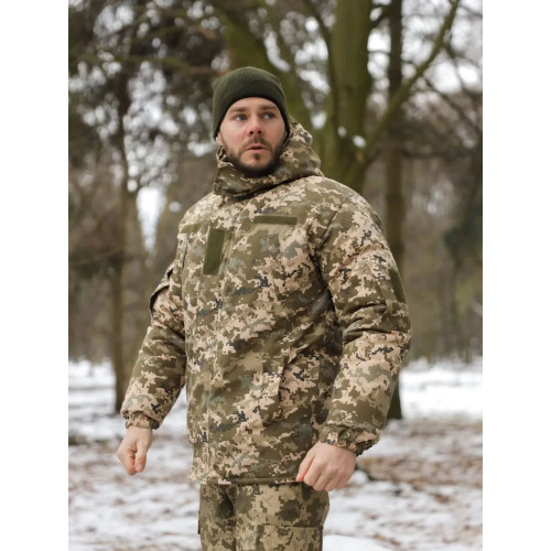 Бушлат Patriot ЗСУ Ріп-Стоп піксель, теплий, якісний зимовий одяг для військових
