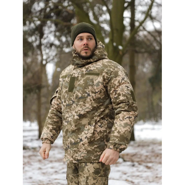 Бушлат Patriot ЗСУ Ріп-Стоп піксель, теплий, якісний зимовий одяг для військових