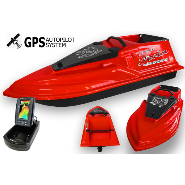 GPS Cortex 6+1  Ехолот Toslon TF520 Кораблик для риболовлі Фурія Червоний Шторм