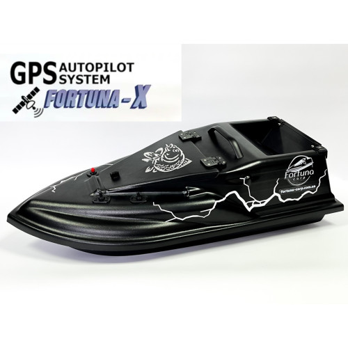 Прикормочний кораблик Фурія Шторм з GPS Fortuna-X Чорний