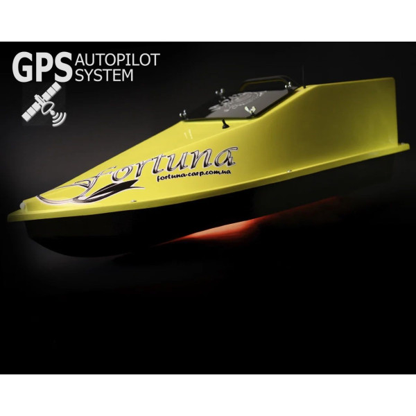 GPS (3+1_Cortex), Професійний Кораблик для рибалки Фортуна (27000 mAh) Чорний Жовтий