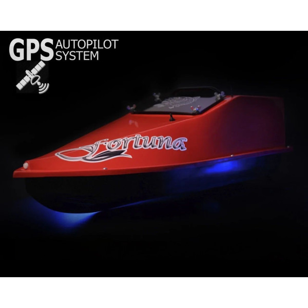 GPS (6+1_Cortex), Профессиональный Кораблик для прикормки Фортуна (27000 mAh) Красный