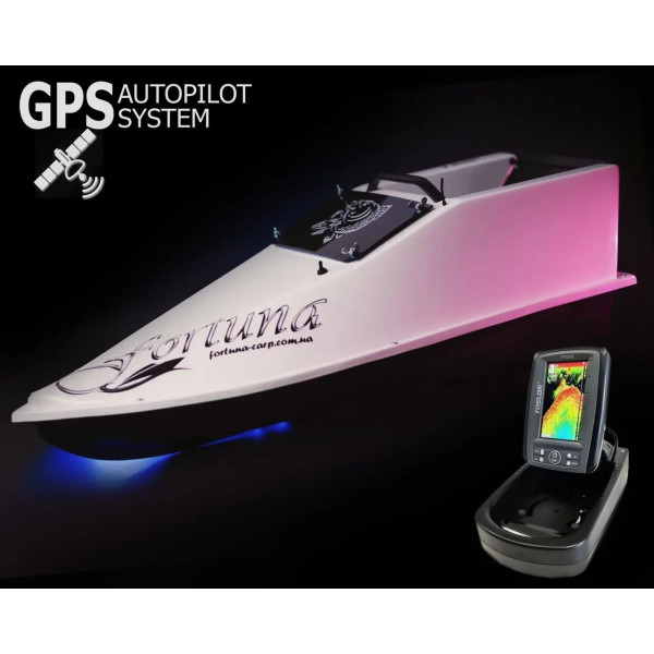 GPS (6+1_Cortex), Ехолот Toslon TF520, Професійний кораблик Фортуна (27000 mAh) Червоний Білий