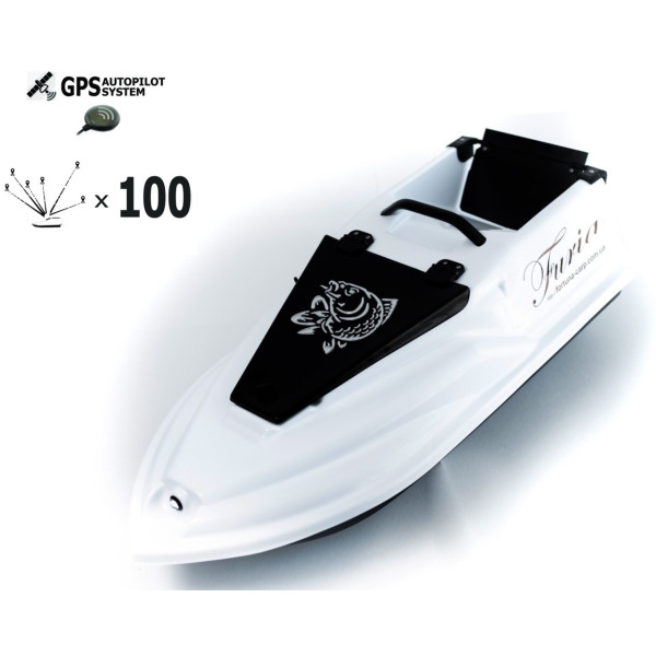 Кораблик для риболовлі Фурія Фюжн з GPS V3_6+1 Чорний Білий