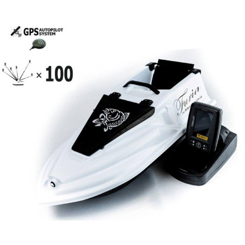 Кораблик для риболовлі Фурія Фюжн з GPS (V3_6+1) і Ехолотом Toslon TF520 Червоний Білий