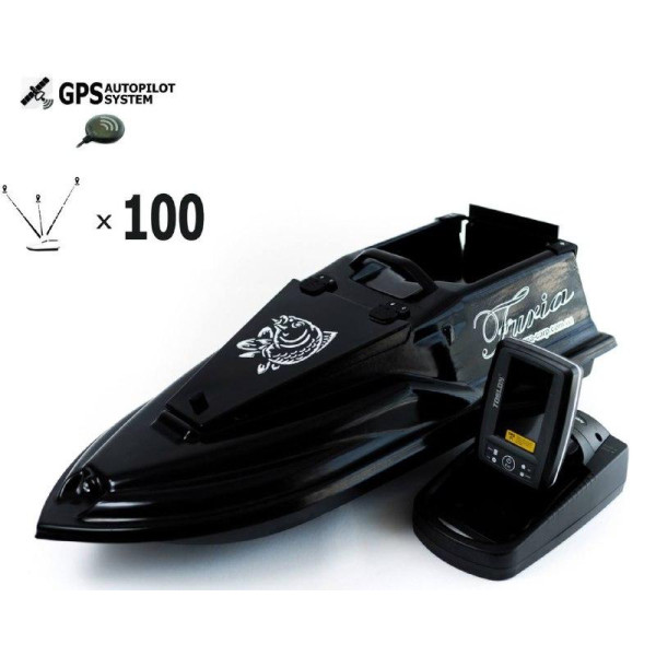 Кораблик для риболовлі Фурія Фюжн з GPS (V3_3+1) і Ехолотом Toslon TF520 Чорний