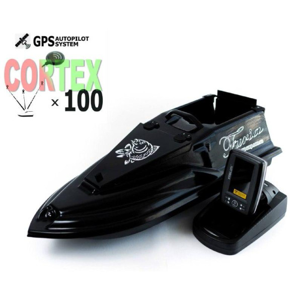 Кораблик для рыбалки Фурия Фюжн с GPS (Cortex_3+1) и Эхолотом Toslon TF520 Красный Черный