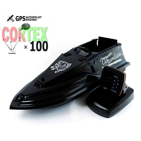 Кораблик для риболовлі Фурія Фюжн з GPS (Cortex_3+1) та Ехолотом Lucky918 Чорний