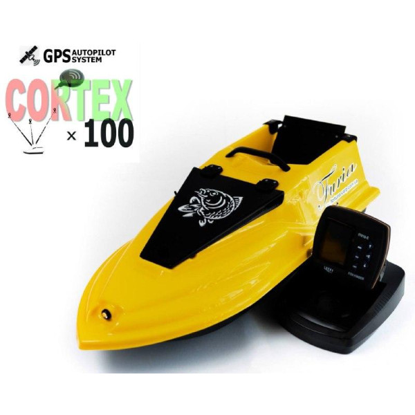 Кораблик для риболовлі Фурія Фюжн з GPS (Cortex_3+1) та Ехолотом Lucky918 Чорний Жовтий