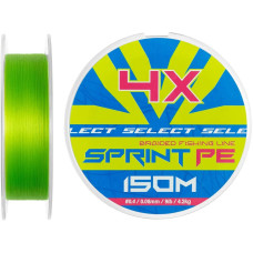 Плетений шнур Select Sprint PE 4x 150м #0.4 0.08мм Light Green 9lb 4.2кг