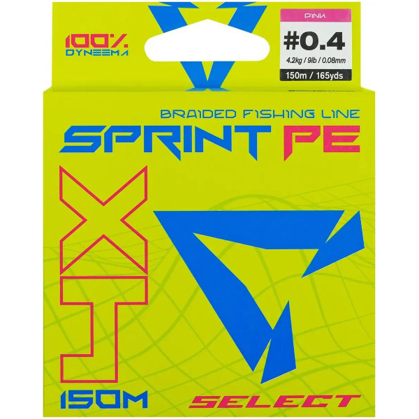 Плетеный шнур Select Sprint PE 4x 150м #0.4 0.08мм Pink 9lb 4.2кг