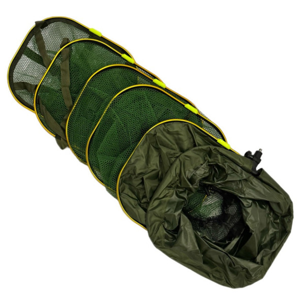 Садок Carp Line Green 2,5м желтые алюминиевые кольца, зеленая прорезиненная сетка
