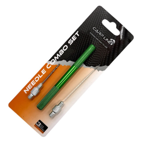 Набор карповый Carp Line: игла, сверло + МЕТАЛЕВАЯ РУЧКА Needle Combo Set GREEN