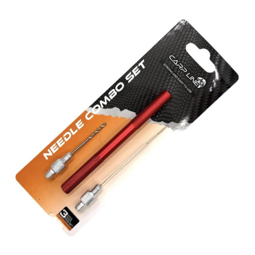 Набор карповый Carp Line: игла, сверло + МЕТАЛЕВАЯ РУЧКА Needle Combo Set RED