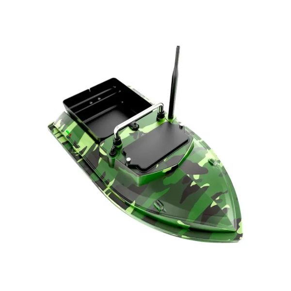 Кораблик для прикормки Flytec V050 Bait Boat camo green 1 бункер до 2 кг дистанція 300 м акумулятор 12000 мАг подвійний двигун