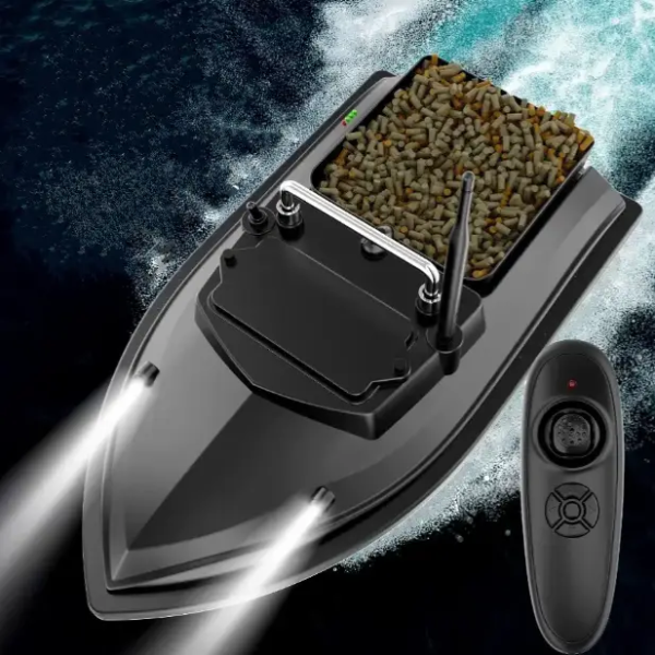 Кораблик для прикормки Flytec V050 Bait Boat camo green 1 бункер до 2 кг дистанція 300 м акумулятор 12000 мАг подвійний двигун