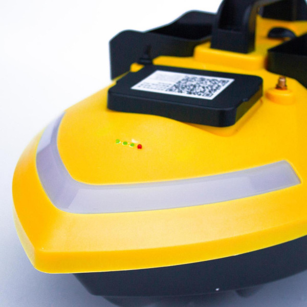 Кораблик для прикормки Flytec V020 GPS Bait Boat жовтий 40 точок автоповернення 3 бункери до 2 кг дистанція 300 м Li-ion 12000 мАг