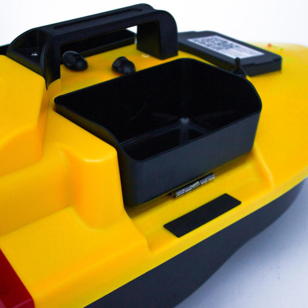 Кораблик для прикормки Flytec V020 GPS Bait Boat жовтий 40 точок автоповернення 3 бункери до 2 кг дистанція 300 м Li-ion 12000 мАг